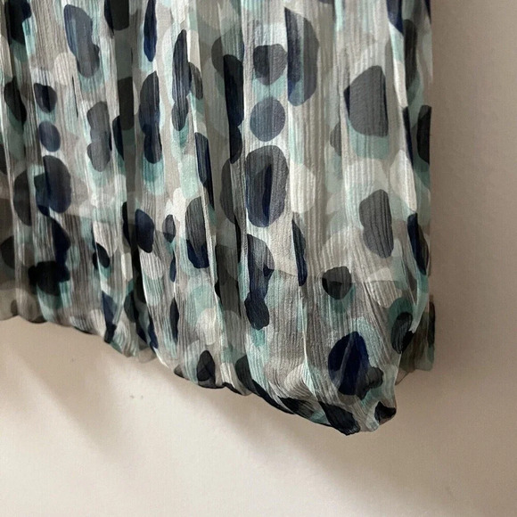 Ports Womens Silk Polka Dot Bubble Skirt Sz Medium Blue Gray Tulip - Picture 5 of 9